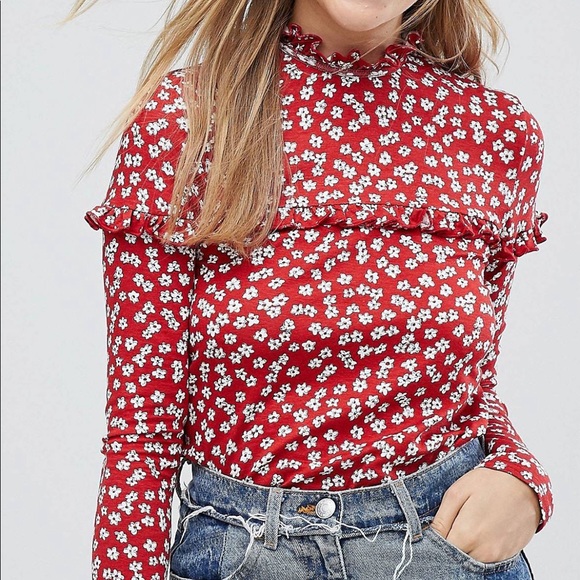 ASOS Tops - Nobody’s child flower neck tie detail long sleeve